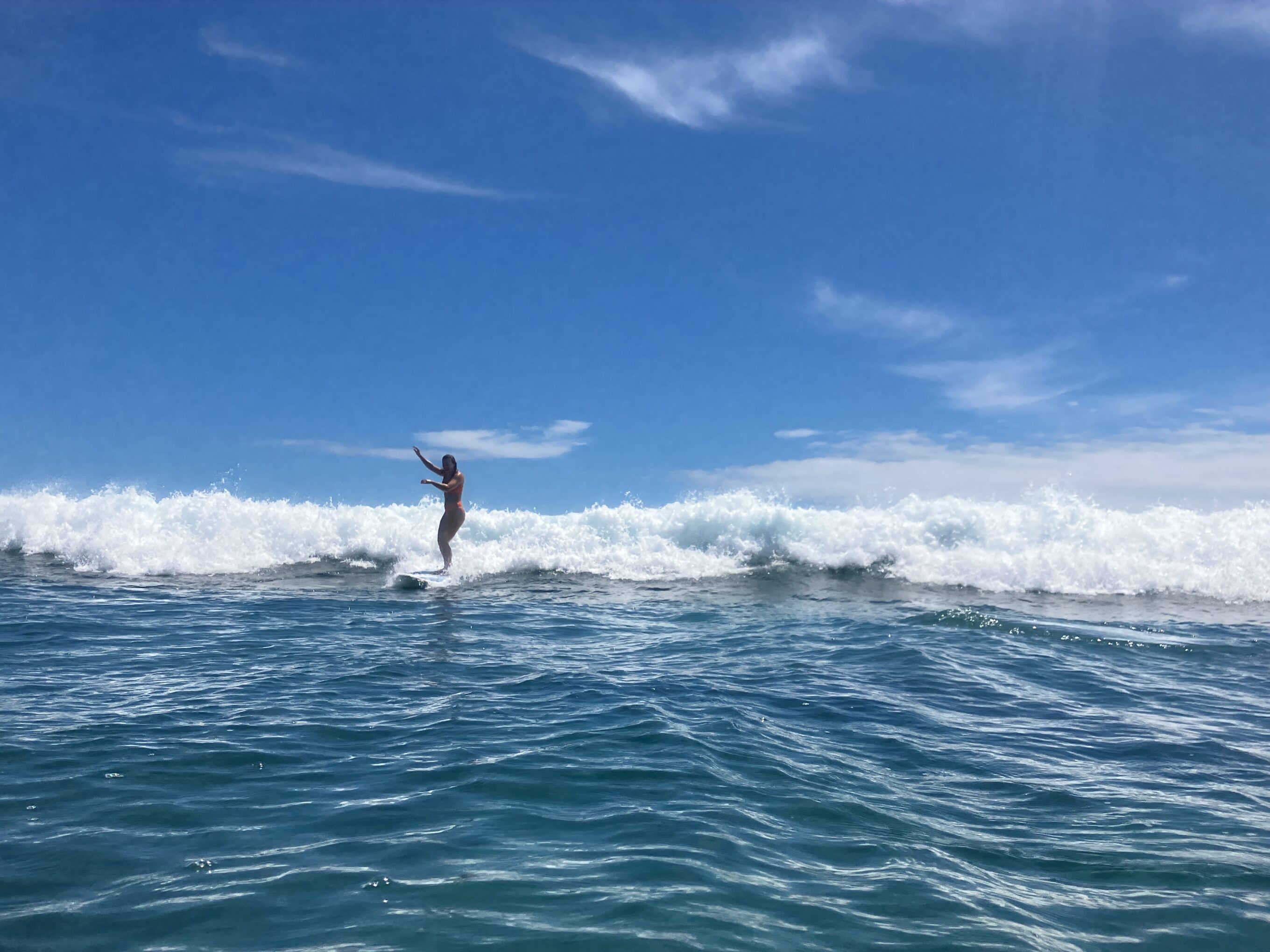 a woman surfing