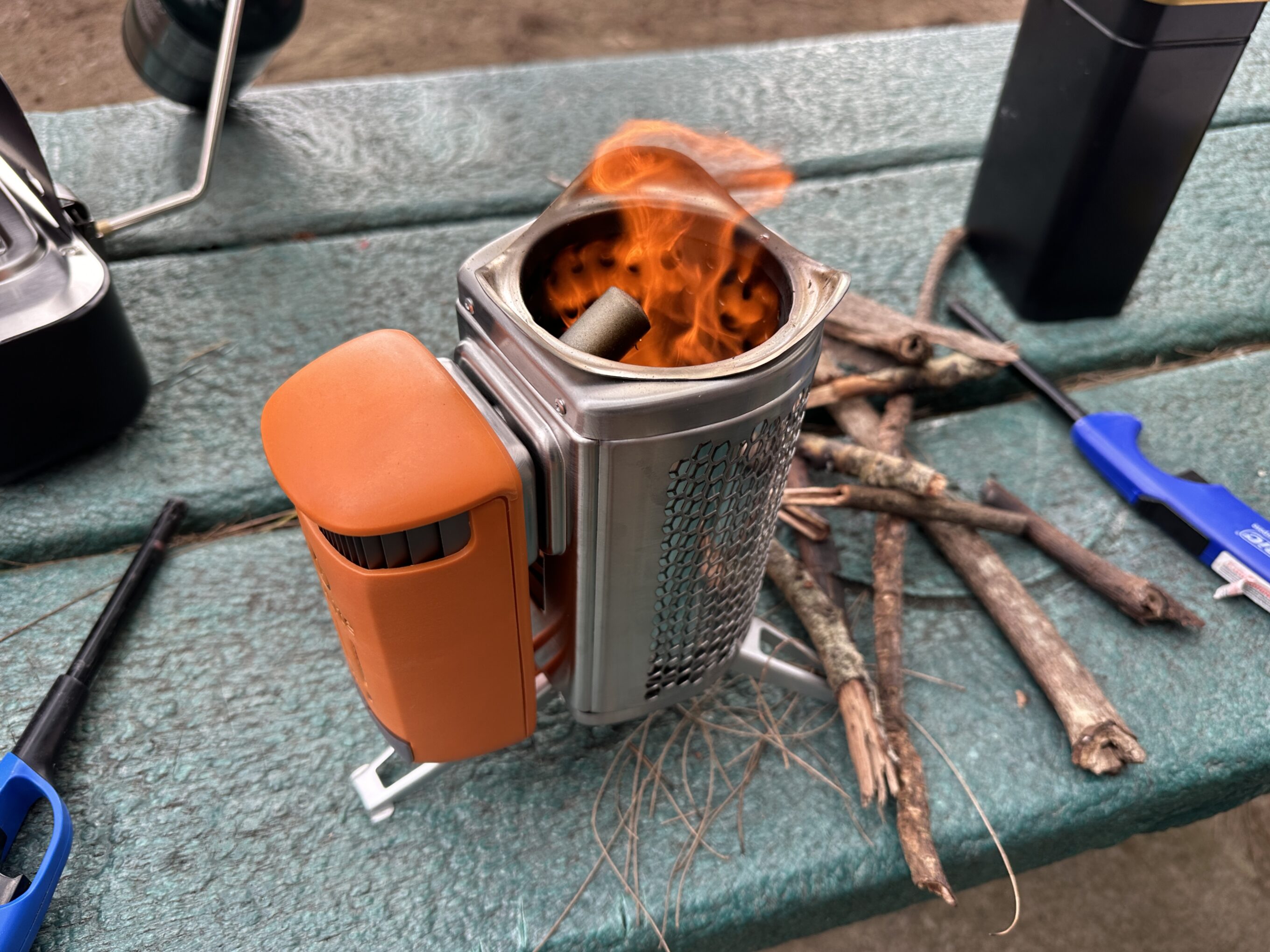 a wood burning camping stove