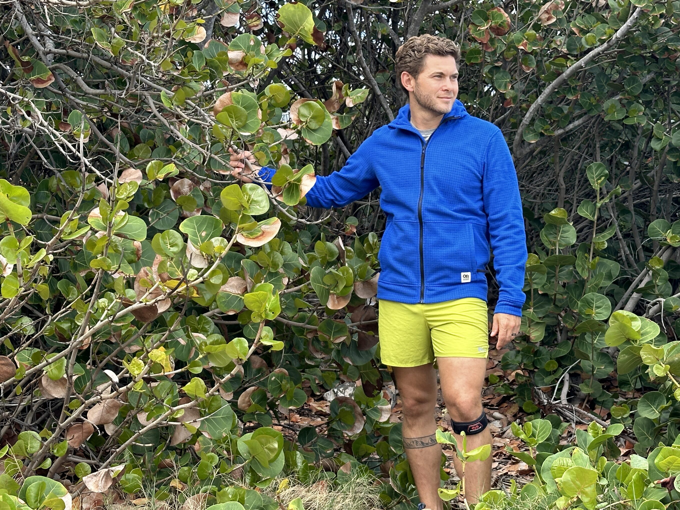 a man wearing a fleece jacket