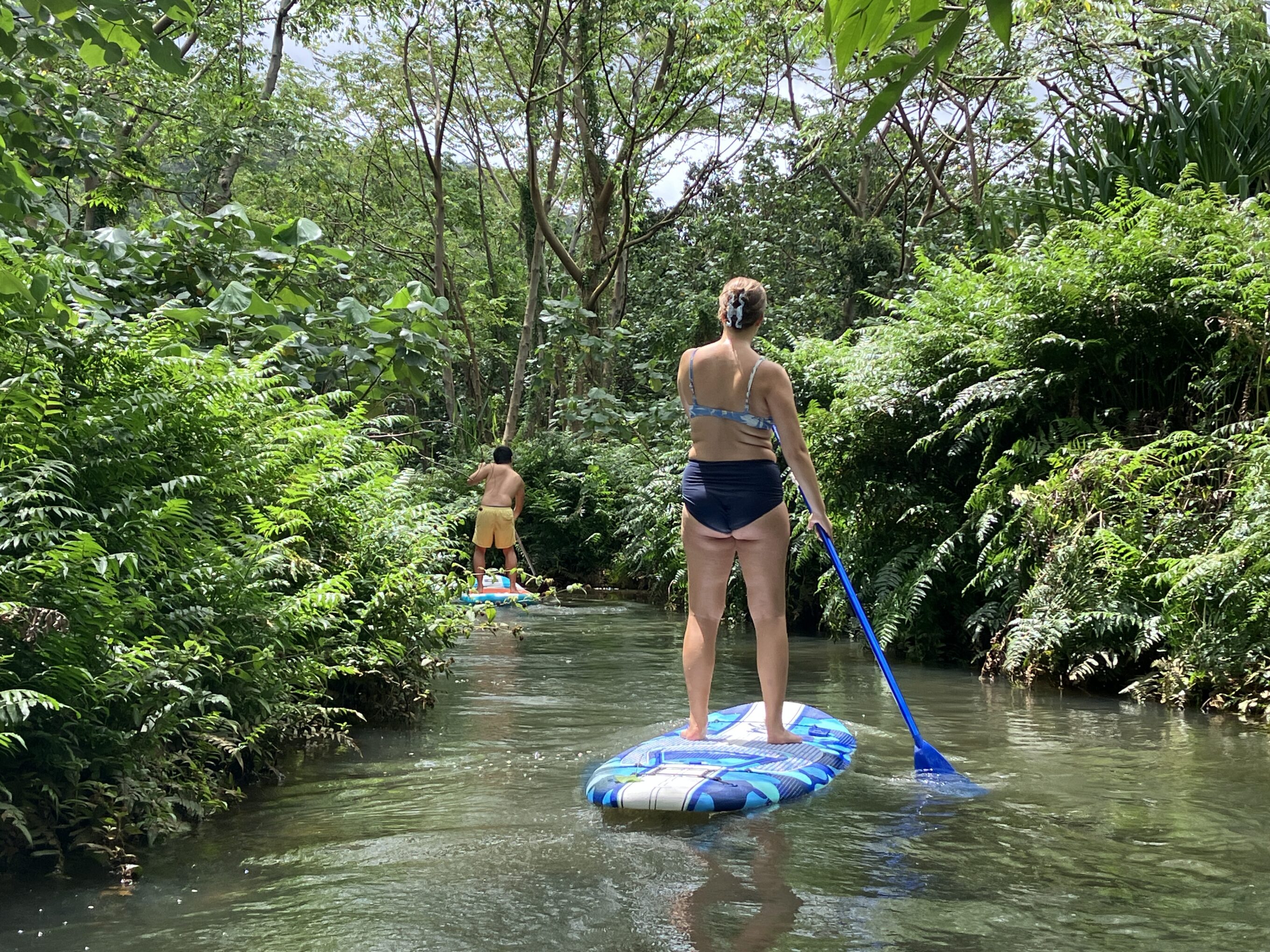 paddling in a beautiful lagoon on a Wavestorm SUP Yak