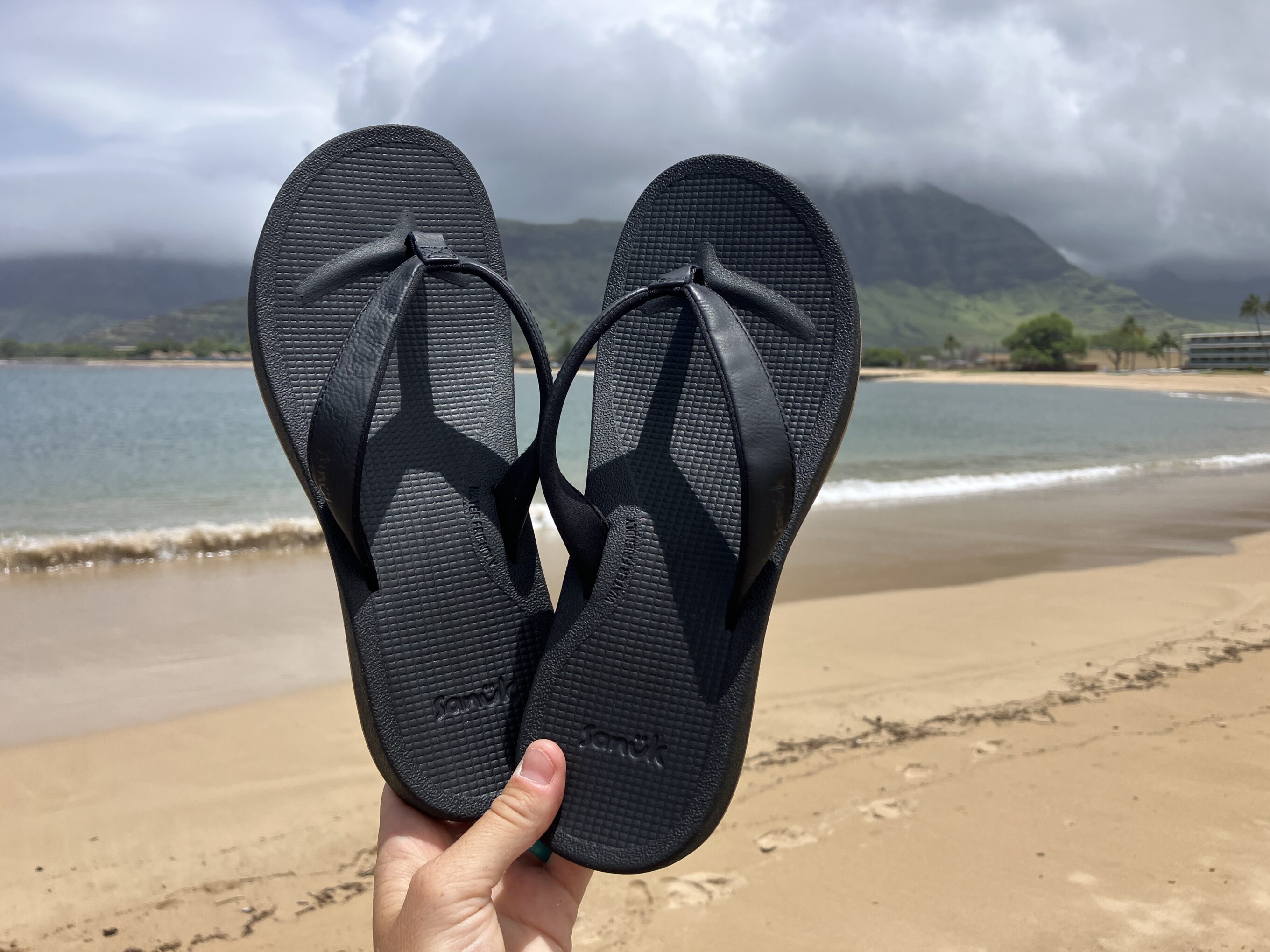 women's sandals at the beach