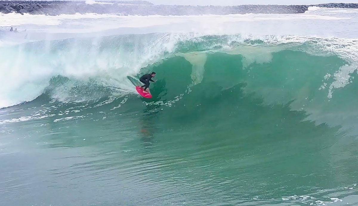 Tyler Stanaland from Selling Sunset surfing The Wedge