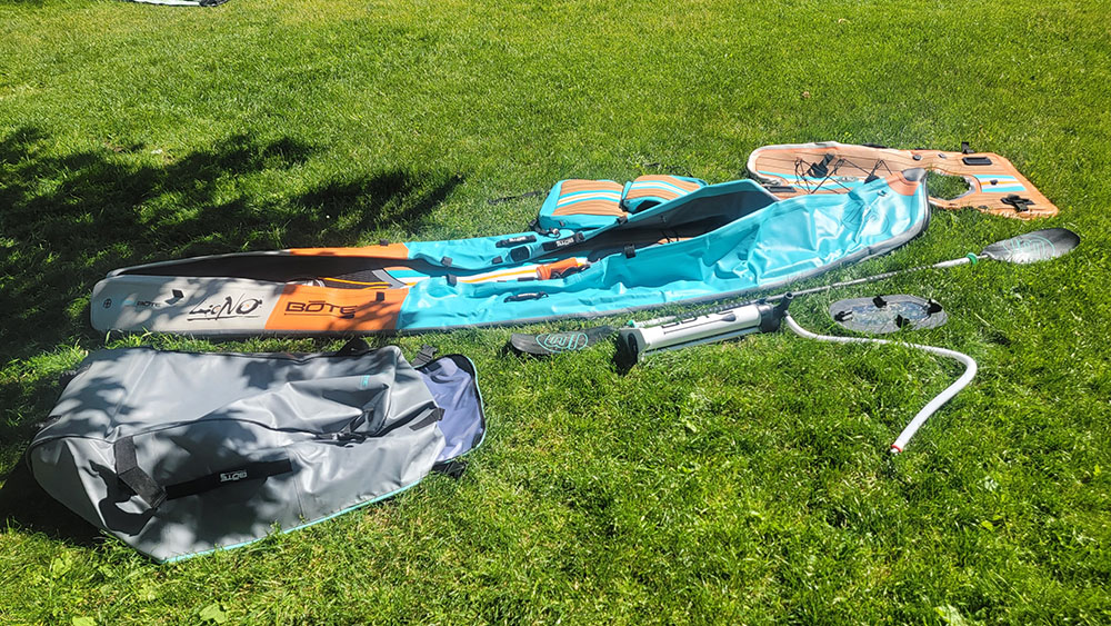 the bote aero lono kayak deflated
