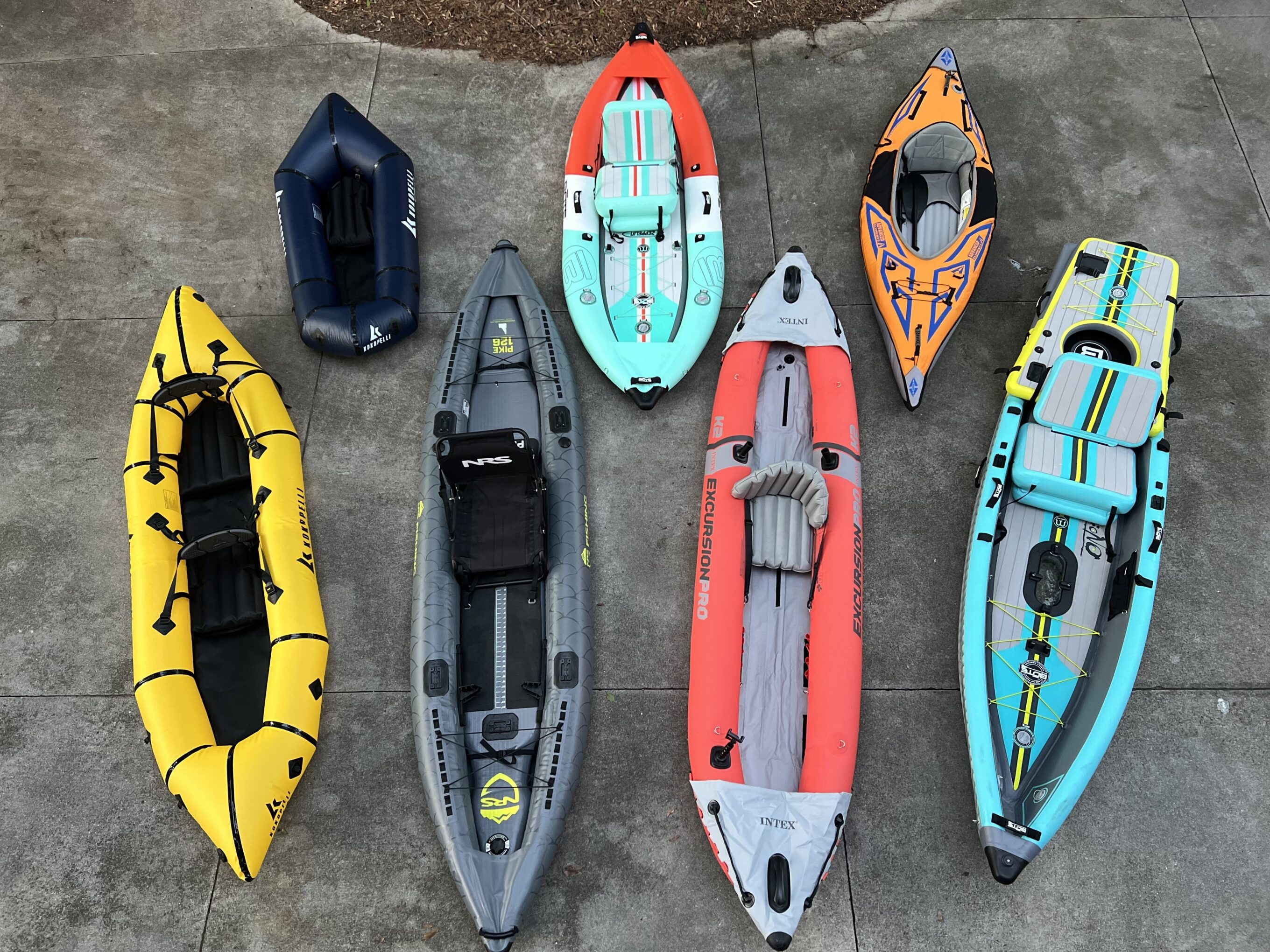 Inflatable Kayaks Lineup Shot