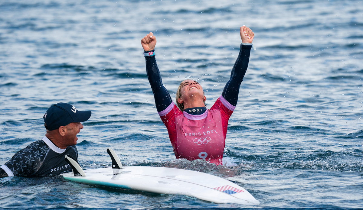 Caroline Marks built on Carissa Moore's legacy, keeping women's gold for the USA. Photo: Pablo Jimenez // ISA