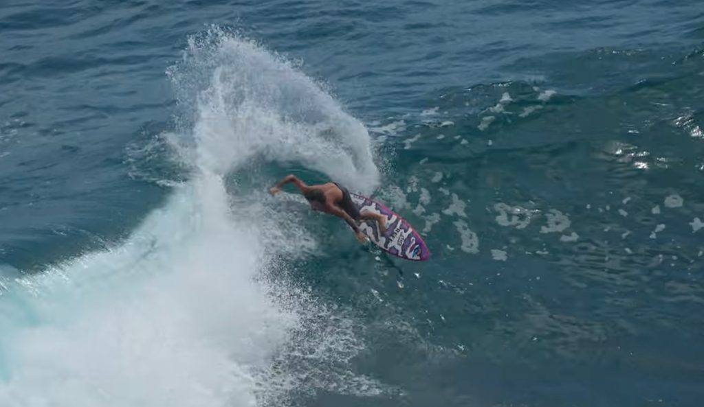 Mason Ho surfing empty Uluwatu. Photo: Mason Ho // YouTube