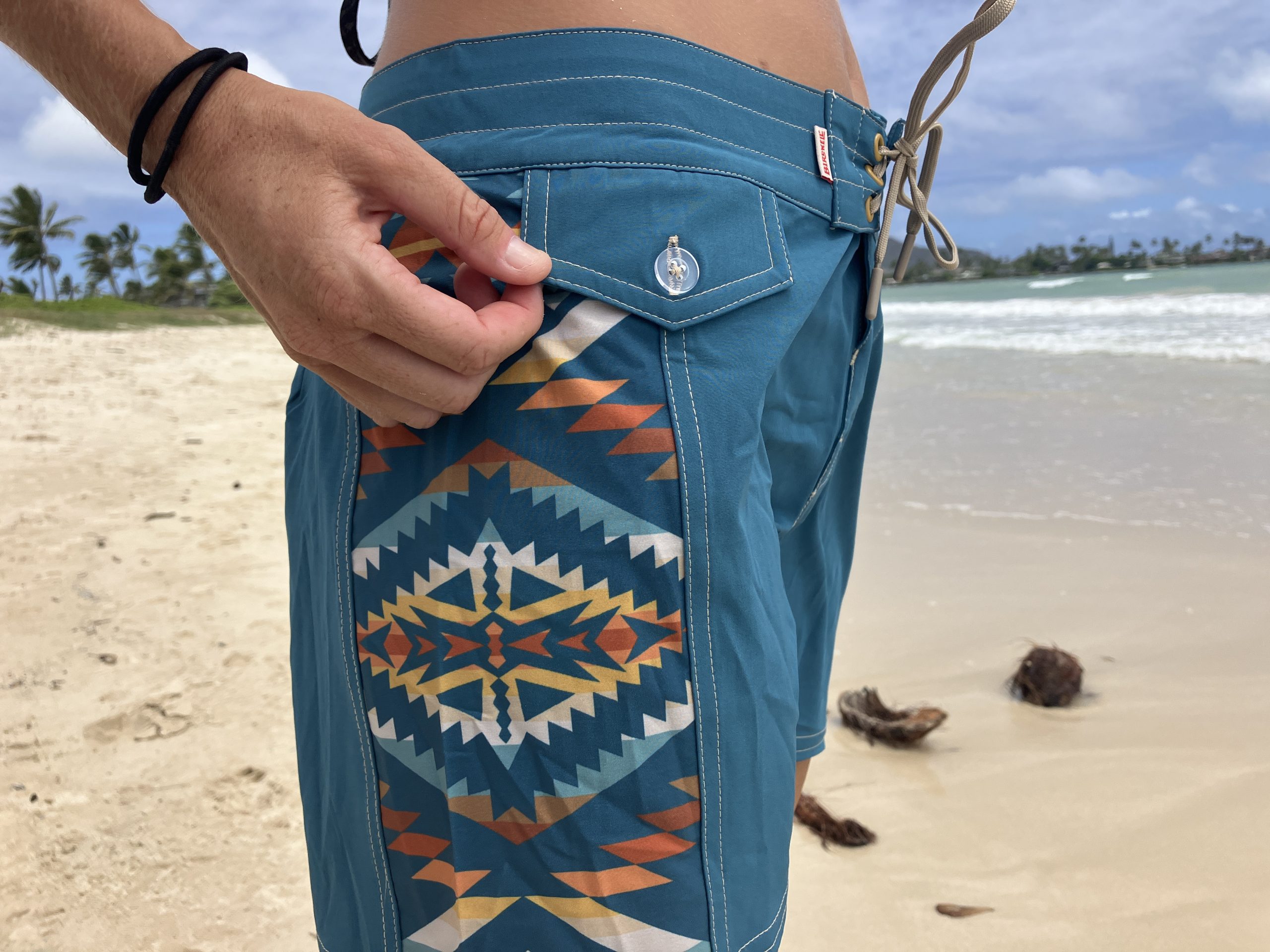 a close up of a pair of board shorts