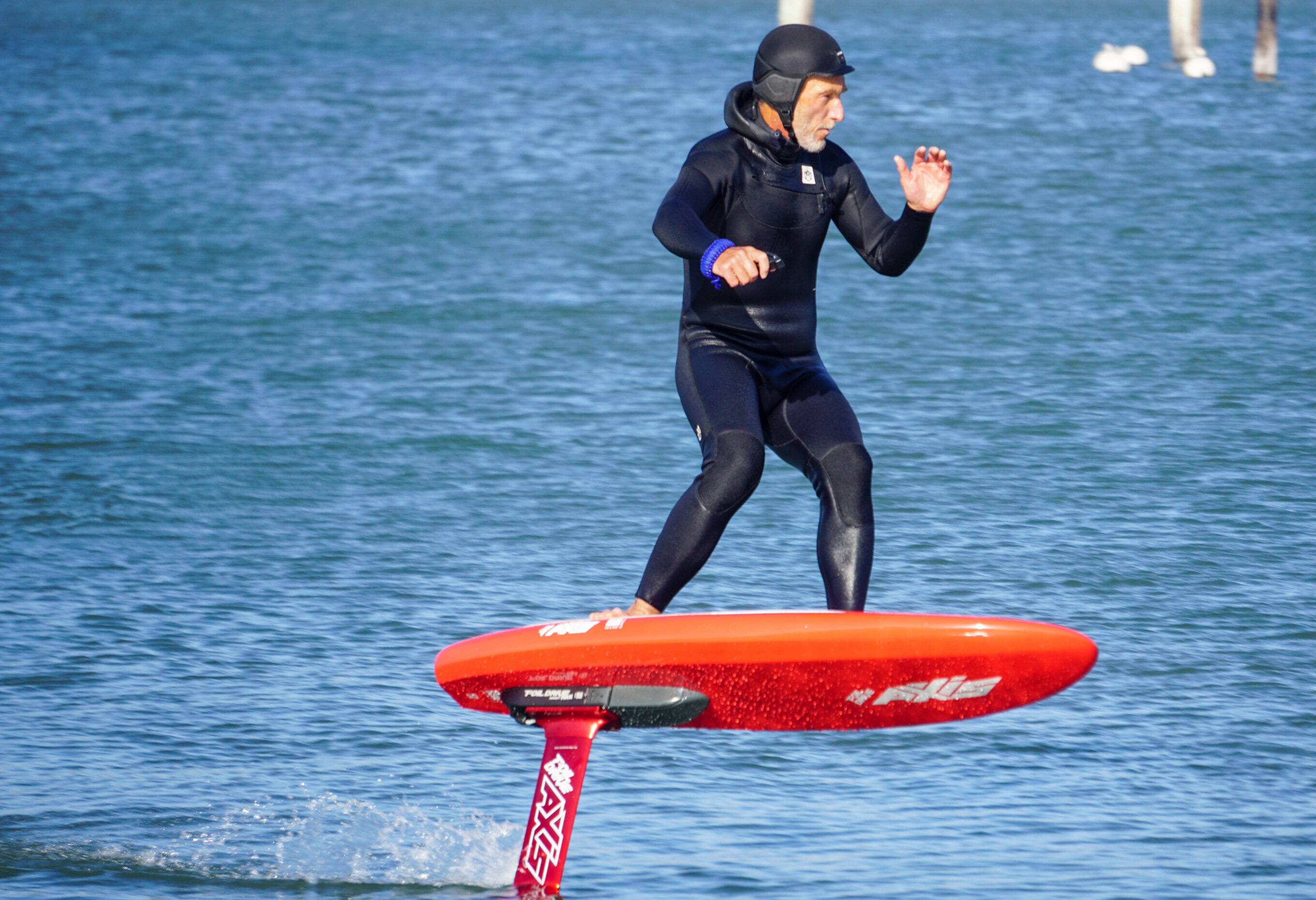 riding the Foil Drive with Axis board and foil