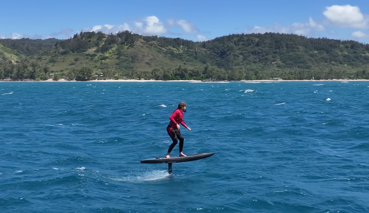 Nathan Florence on a marathon foiling session. Photo: Nathan Florence // YouTube