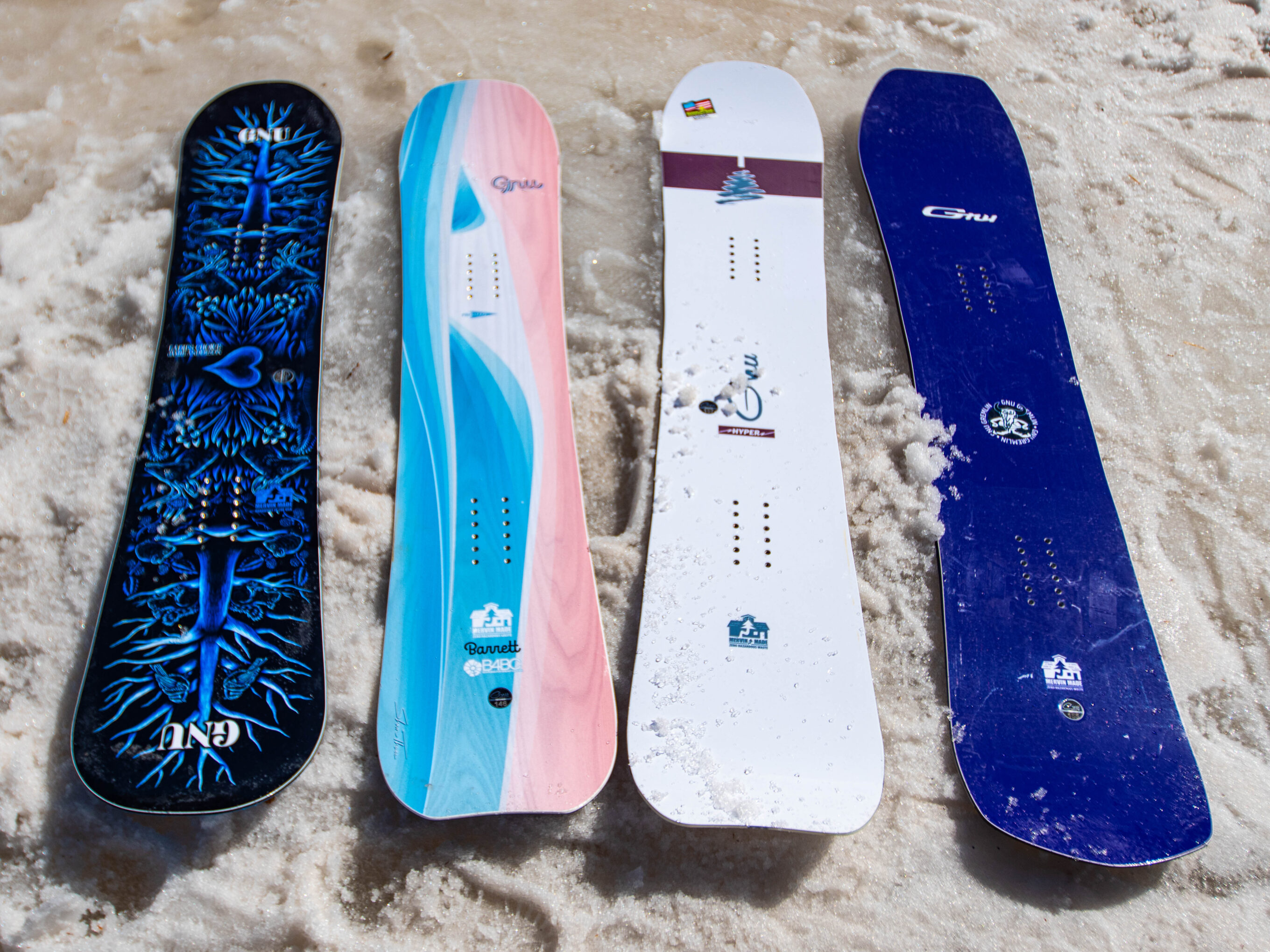 Gnu snowboards for testing 