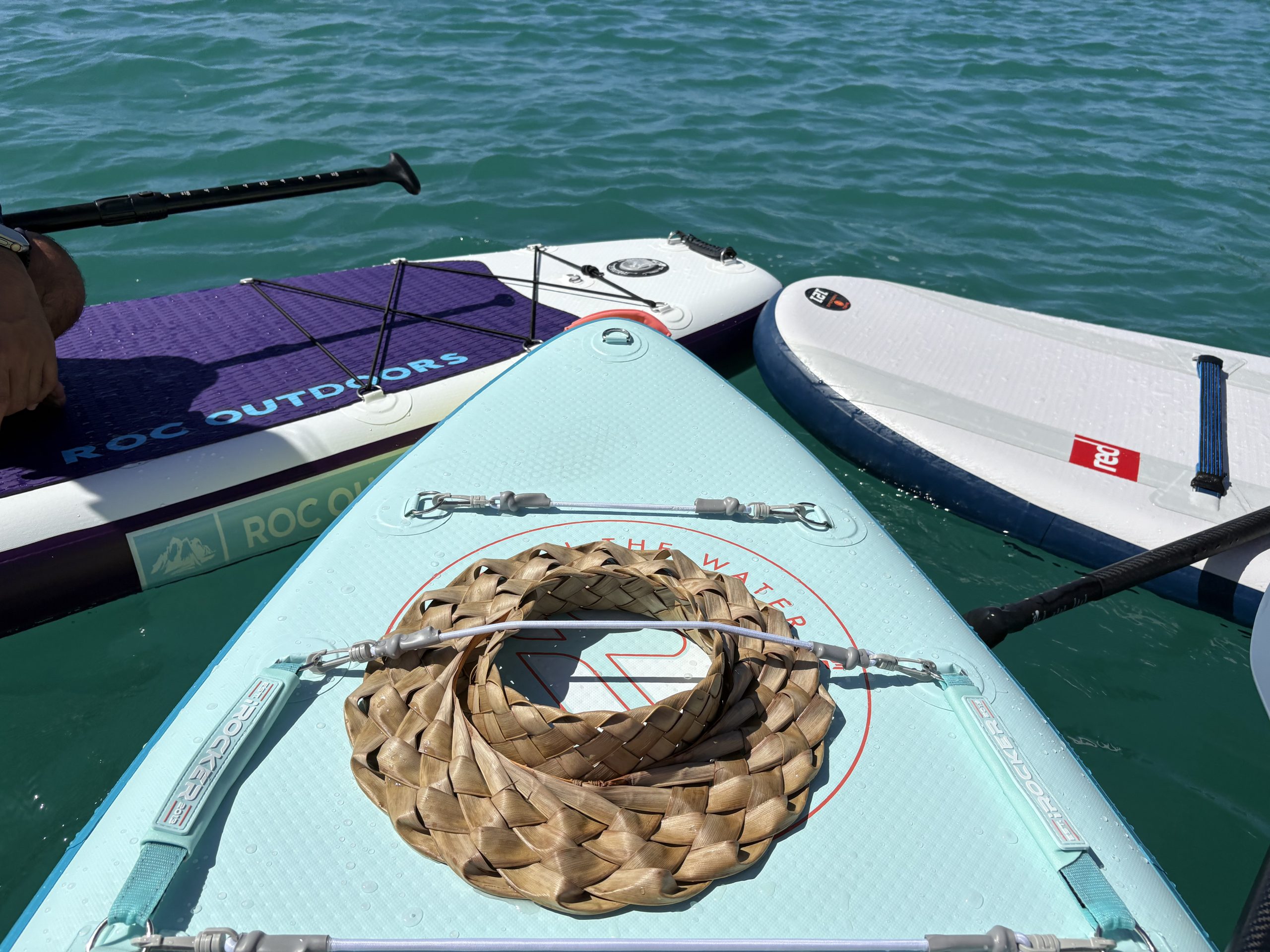 three paddle boards