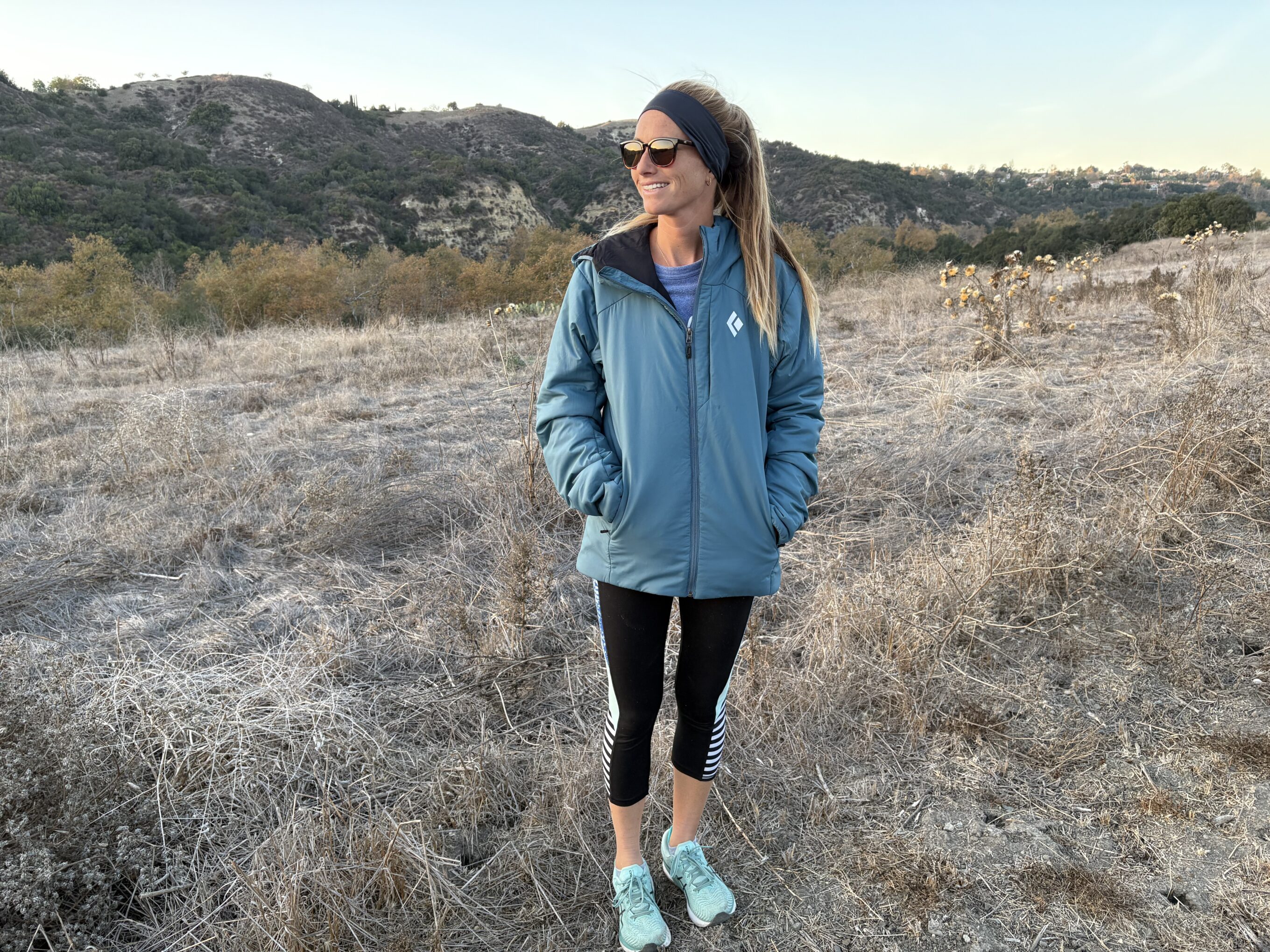 a woman in a puffer jacket 