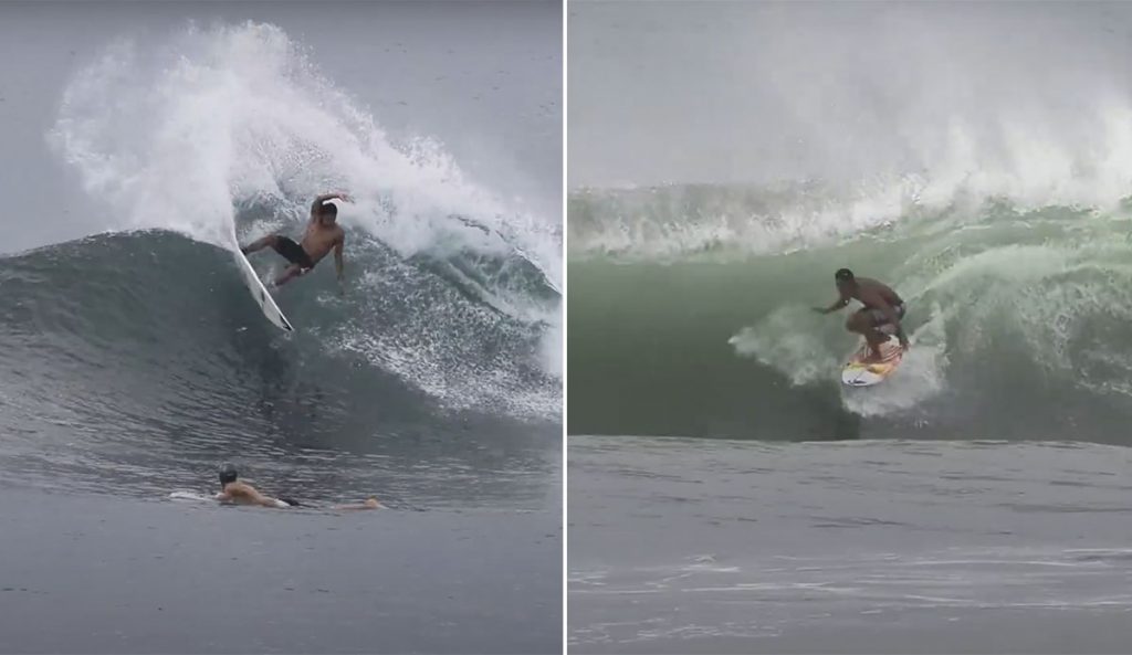 Rio Waida surfing