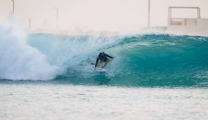 Caitlin Simmers logs some barrel time in the women's final. Photo: WSL // Max Physick
