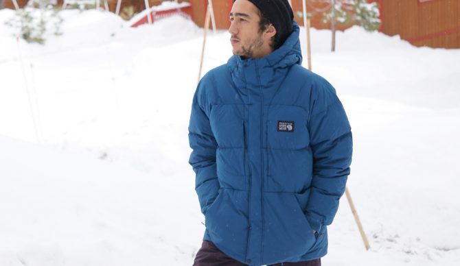 Posing in the Mountain Hardware Nevadan Parka