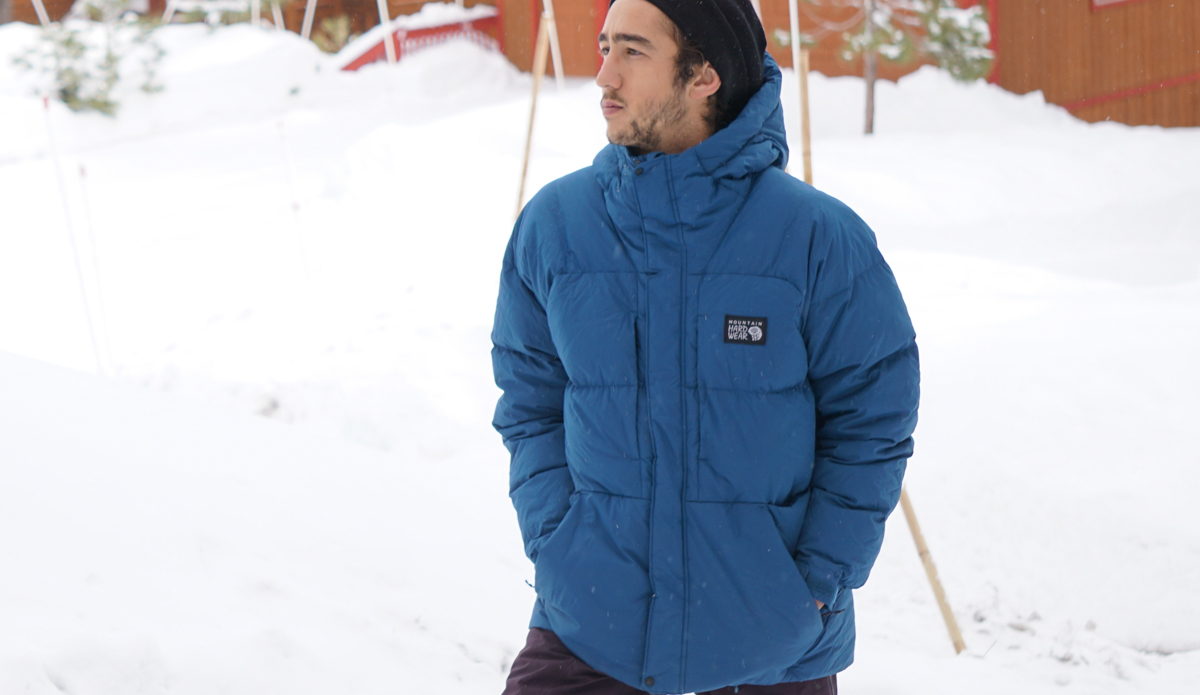 Posing in the Mountain Hardware Nevadan Parka