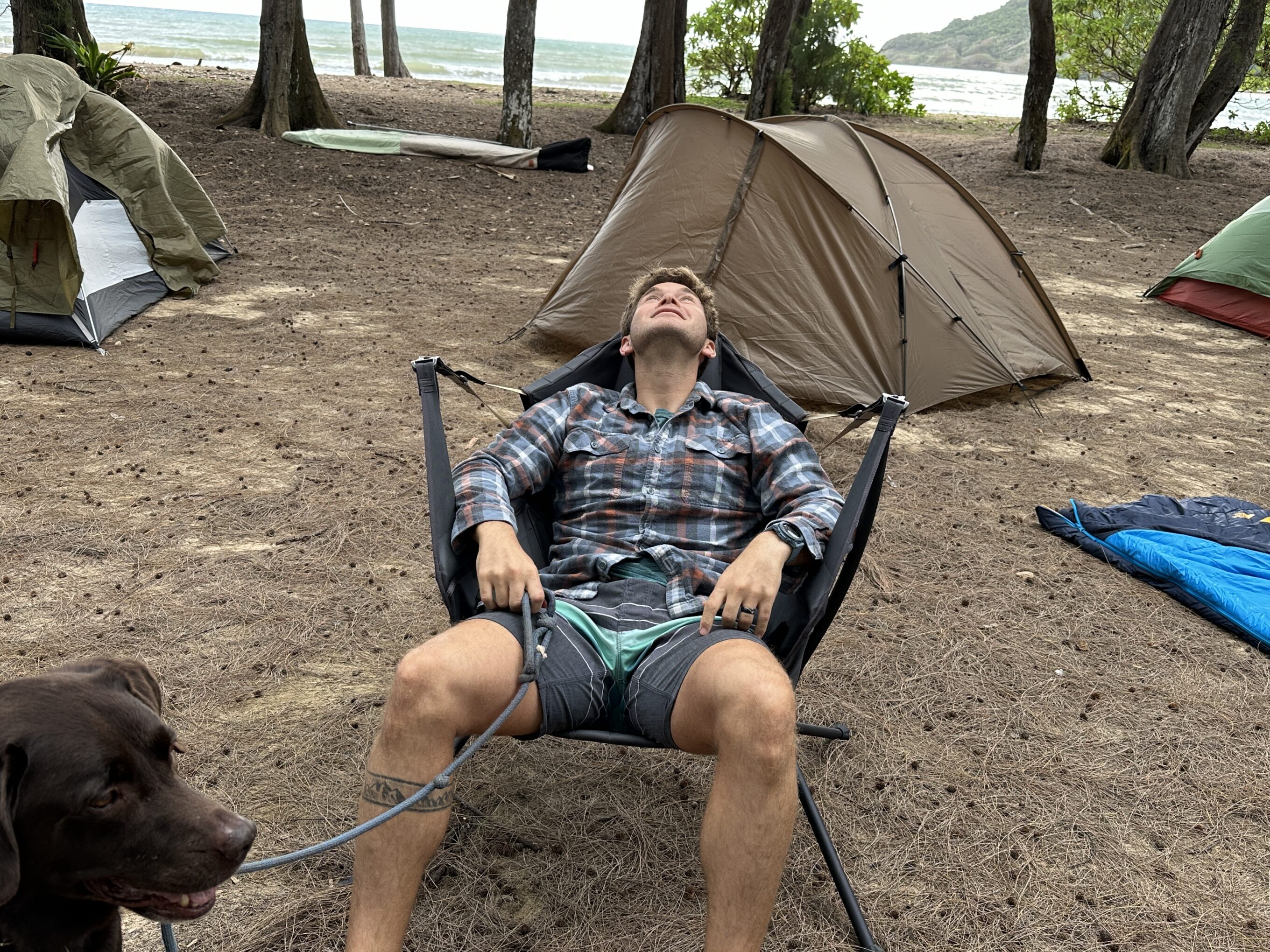 a man sitting in a stargaze chair