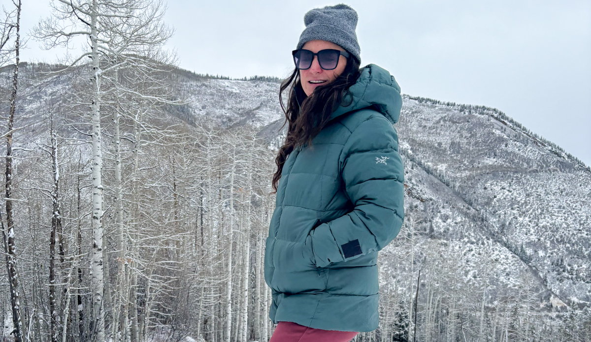 Heather in the Arc'teryx Thorium Hoody Women's