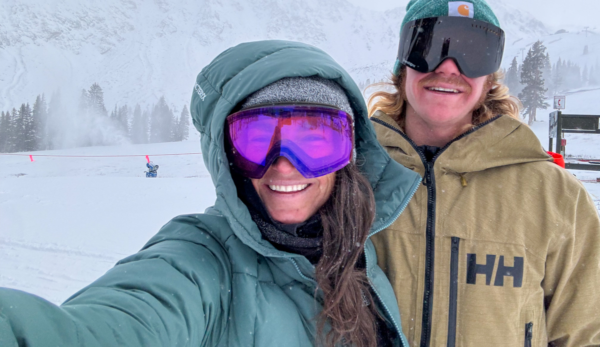 Selfie on the slopes in the Arc'teryx Thorium Hoody Women's