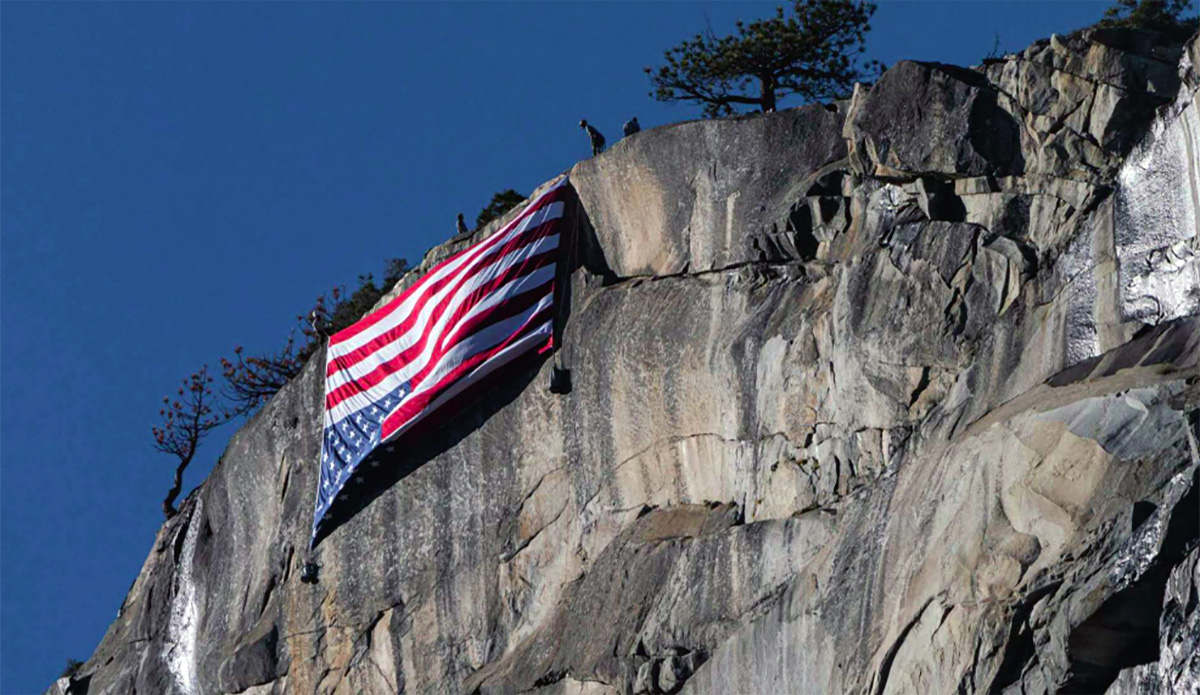 Yosemite Workers Protest Trump Cuts, Hang U.S. Flag Upside Down From El Capitan