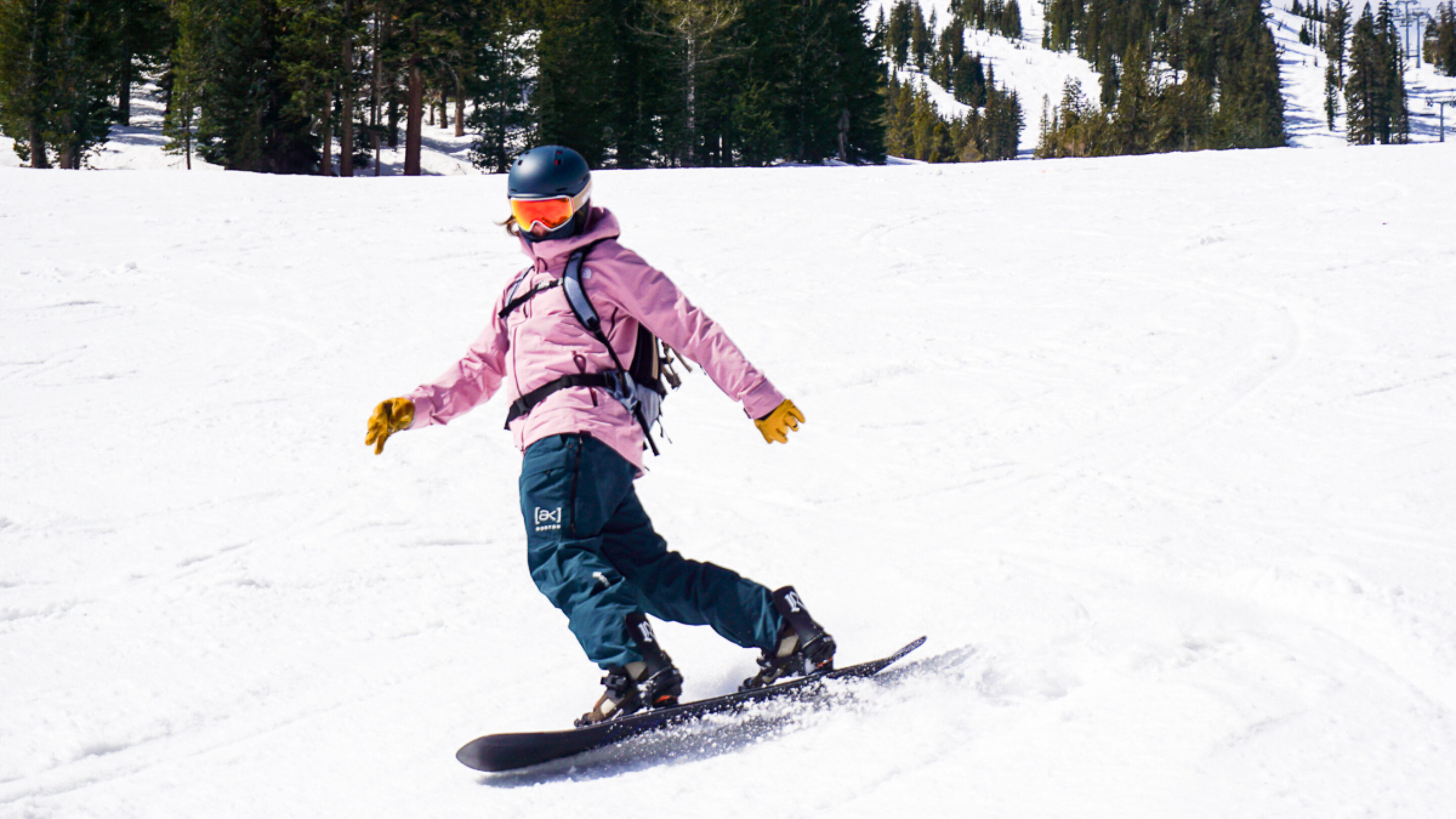 man snowboarding