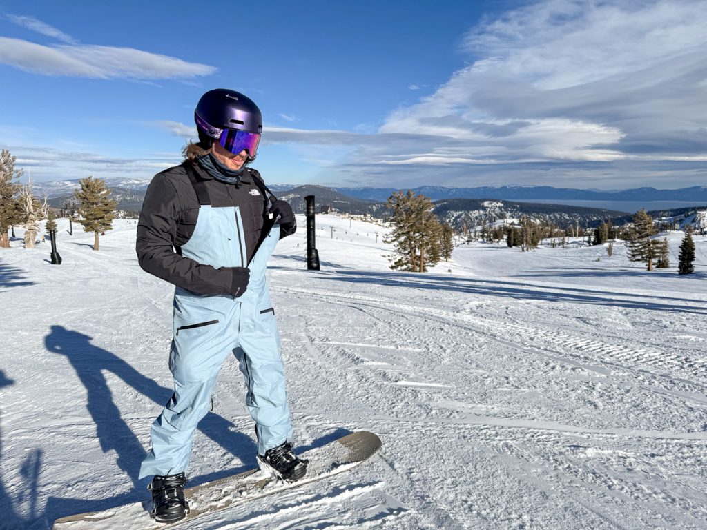 zipping snowboard bibs