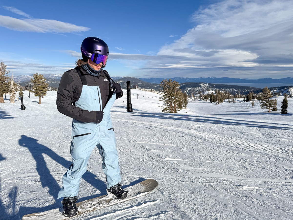 zipping snowboard bibs