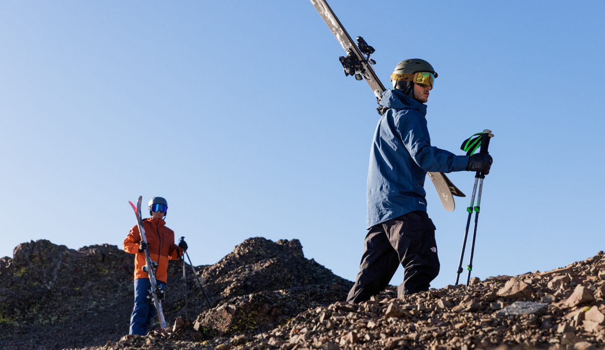 Hiking in ski jackets