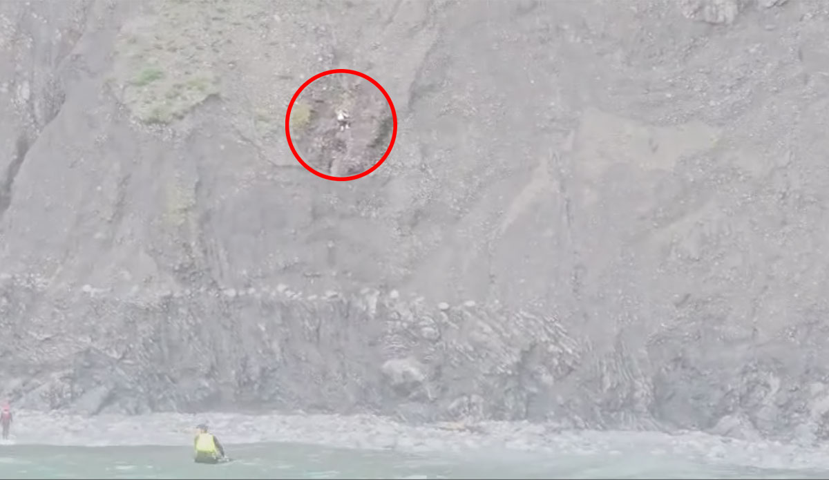 Hiker on cliff