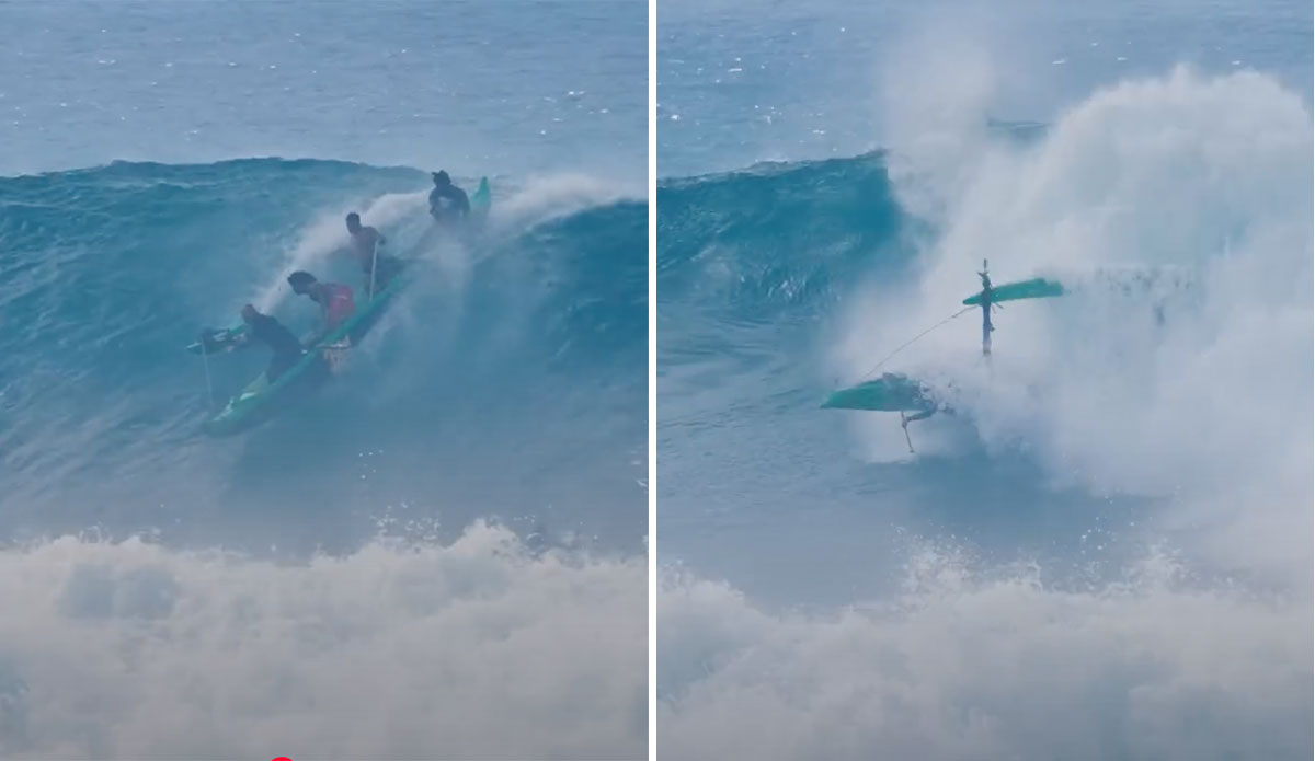 Waimea canoe flipping with Koa Rothman