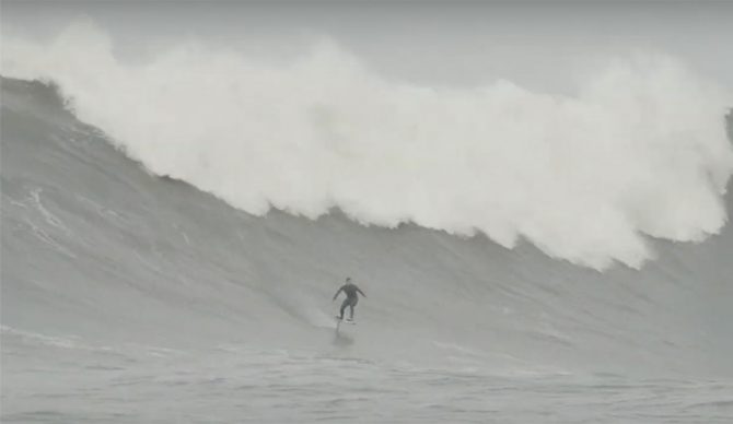Kai Lenny foiling Maverick's