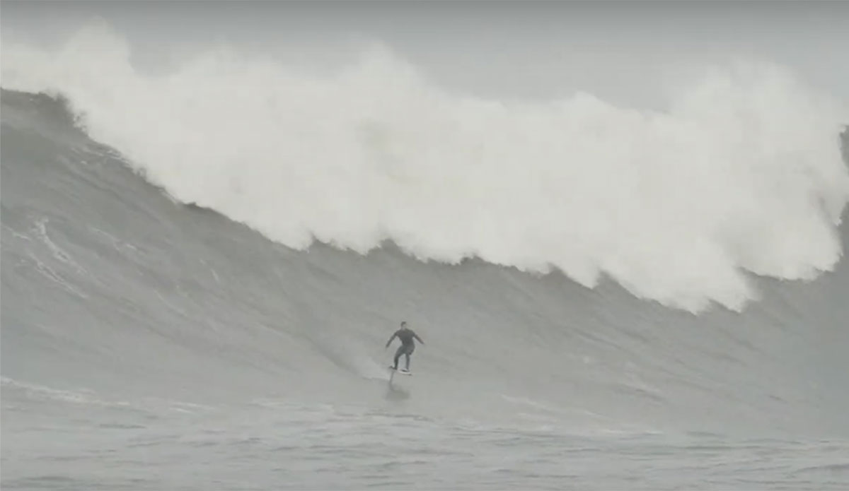 Kai Lenny foiling Maverick's