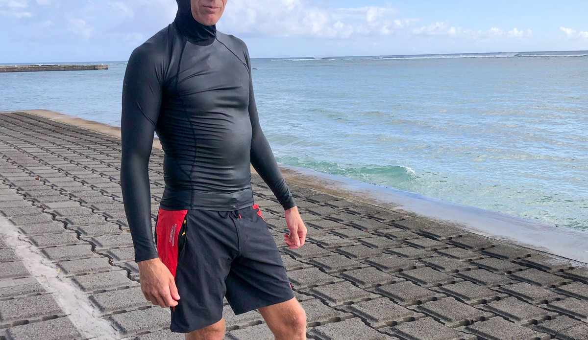 FMX Cordura Airtex Boardshorts full body shot with utility rashguard
