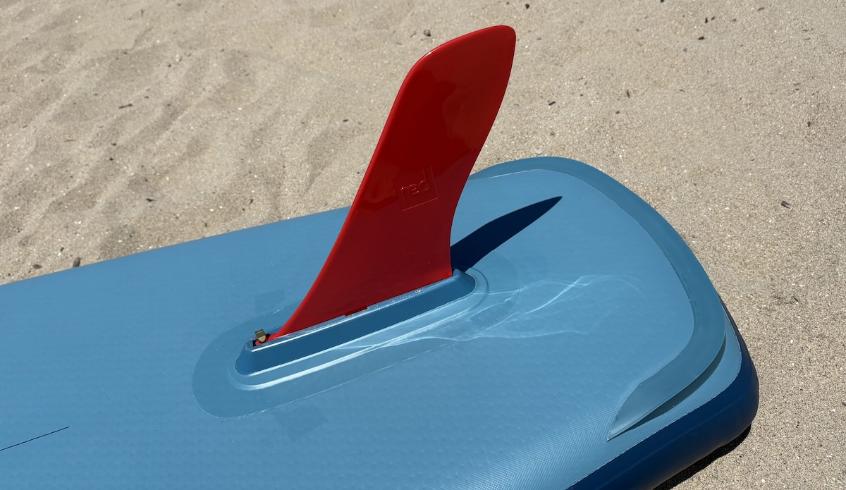 a fin on a paddle board