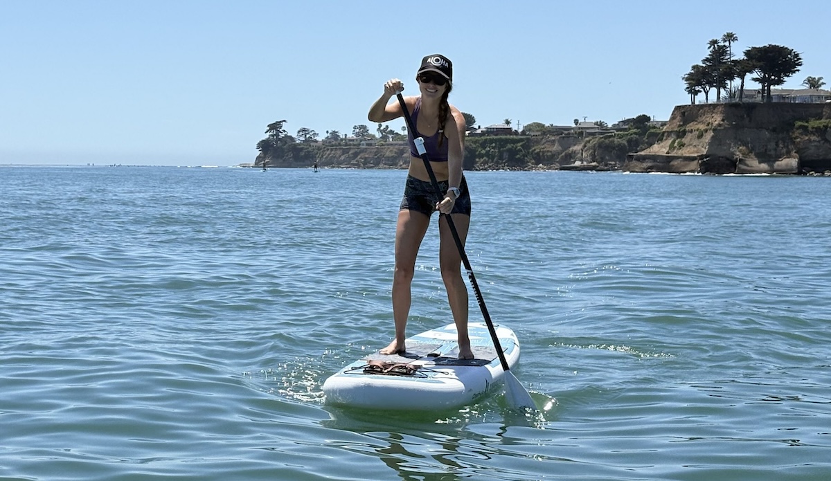 rebecca paddles the kokopelli chasm-lite inflatable paddle board