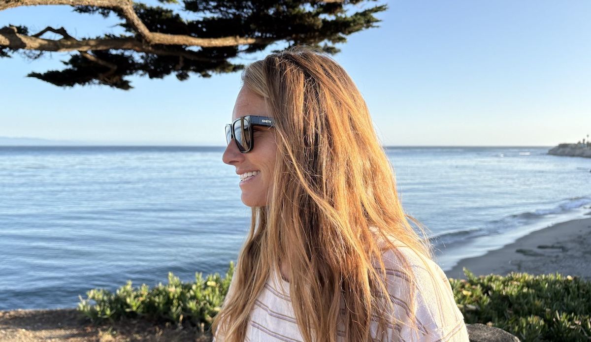 Rebecca wearing the Smith Lowdown sunglasses