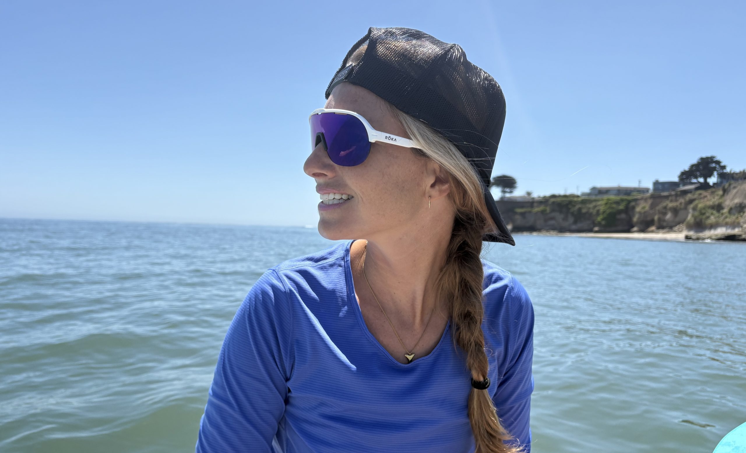 wearing the Roka San Remo sunglasses on the water