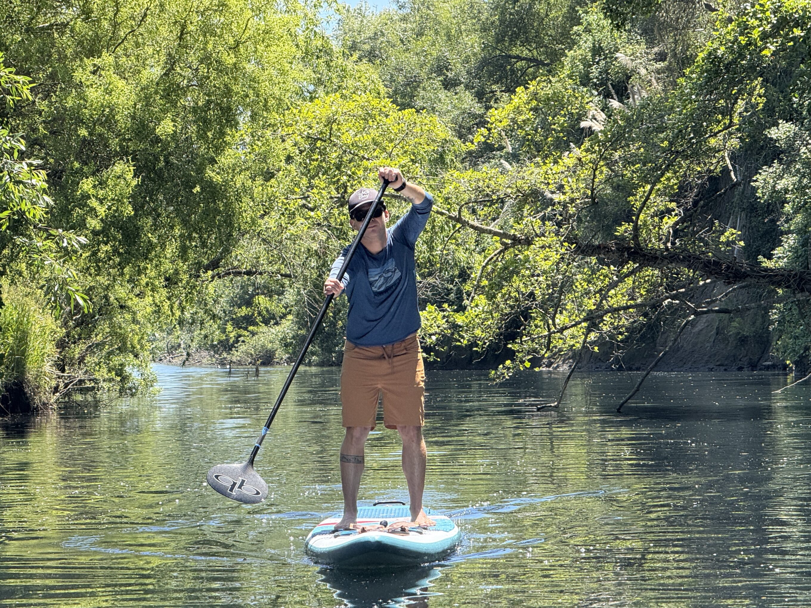 a man paddling 