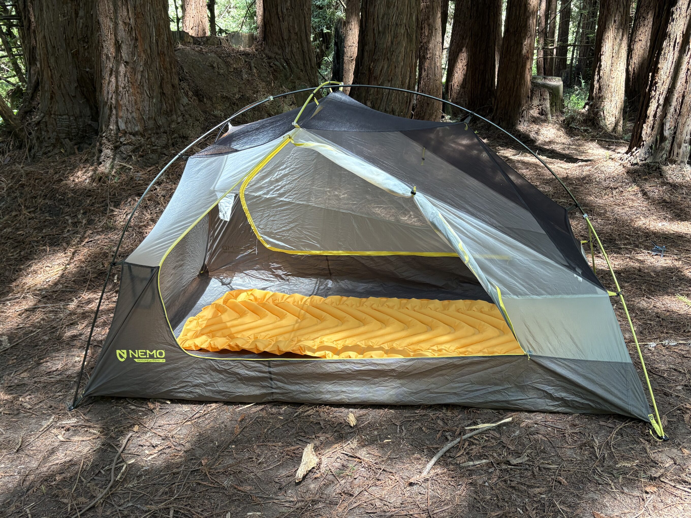 inside of a tent