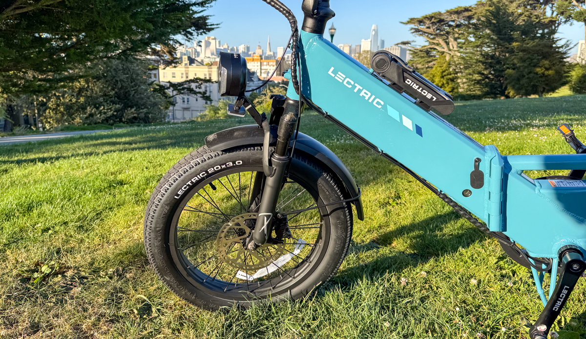 Lectric XP4 front tire and headlight