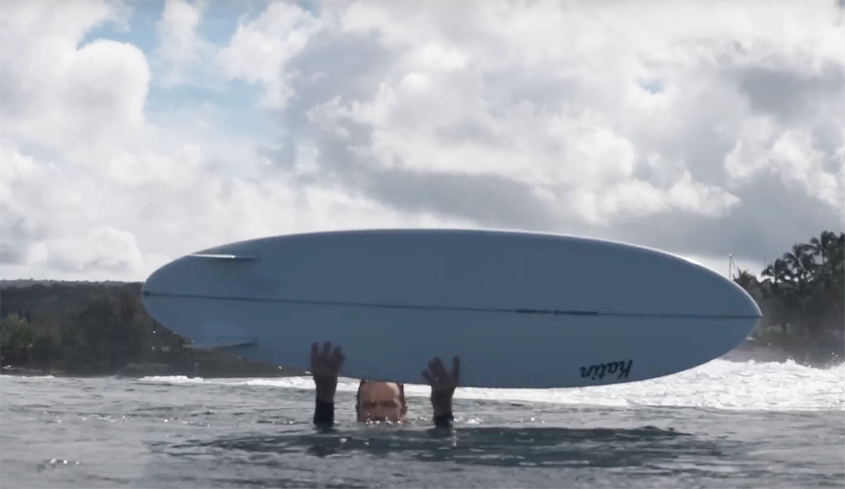Devon Howard on mid-length surfboard