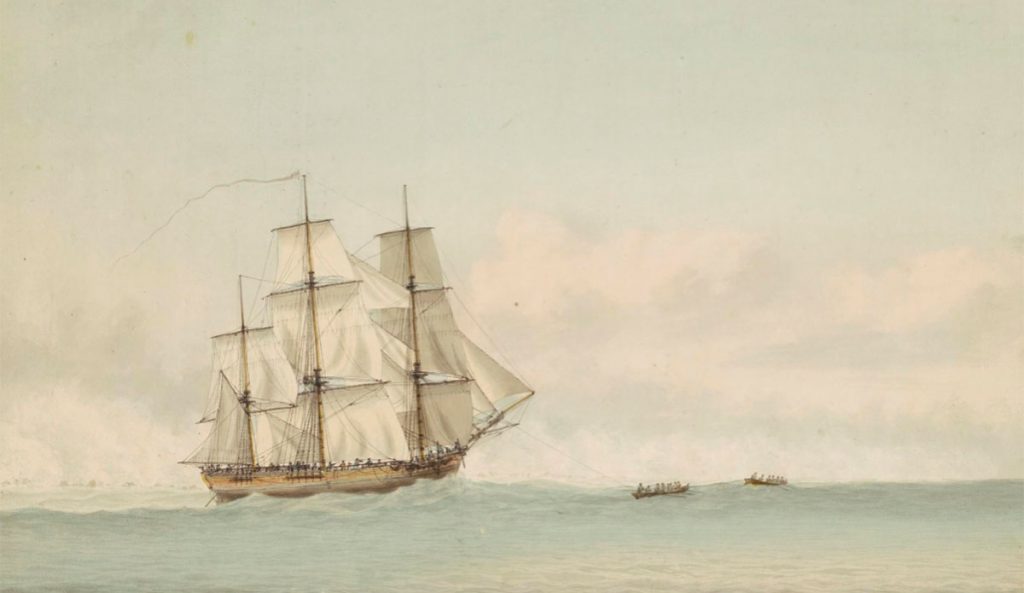 HMS Endeavour wreckage sailing on voyage of discovery