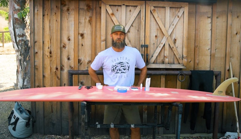Keith Malloy surfboard ding repair
