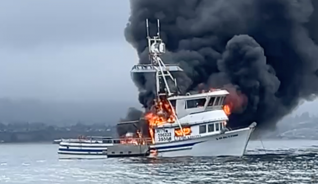 Pleasure point fishing boat fire