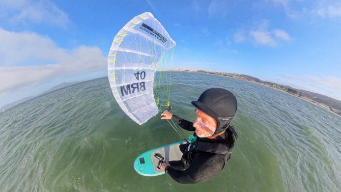 hauling upwind on the BRM Kanaha 4.0m
