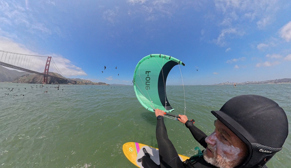 5m F-One Plume riding SF Bay