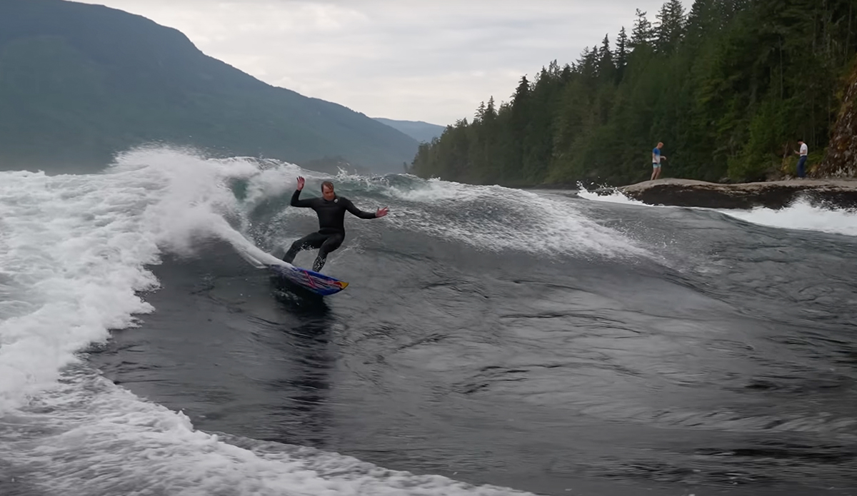 Not the sort of wave you expect in a river. Photo: Jamie O'Brien // YouTube