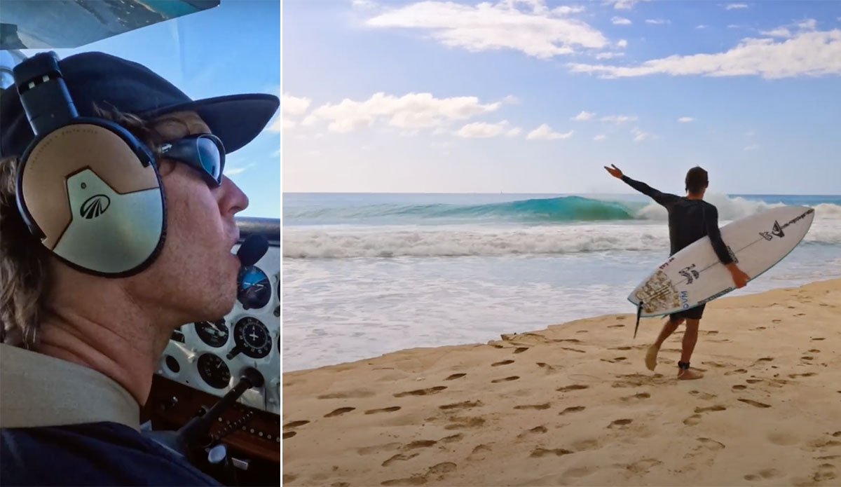 Michael Dunphy surfing and flying