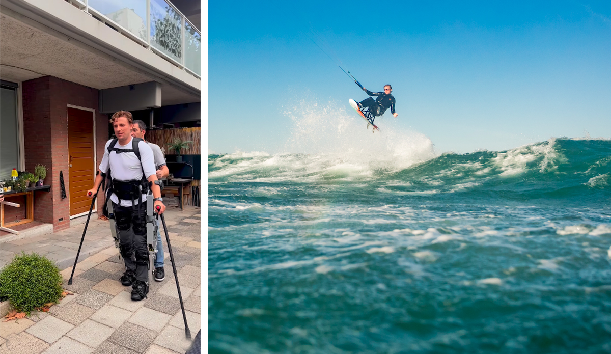Sit-Kiteboard World Record Holder Uses Robotic Exoskeleton to Walk for First Time in 8 Years