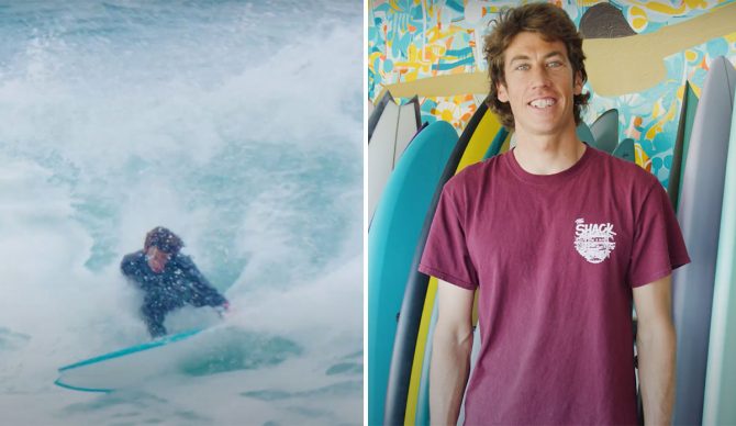 Ryan Burch surfing